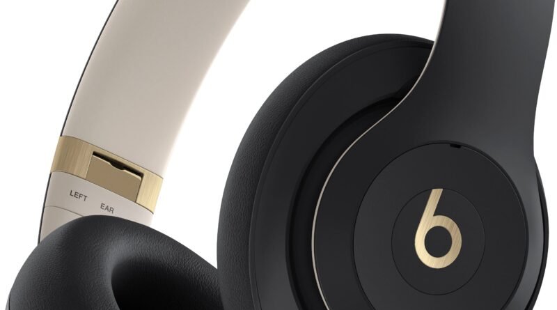 Beats Studio Pro wireless noise-cancelling headphones in black and gold