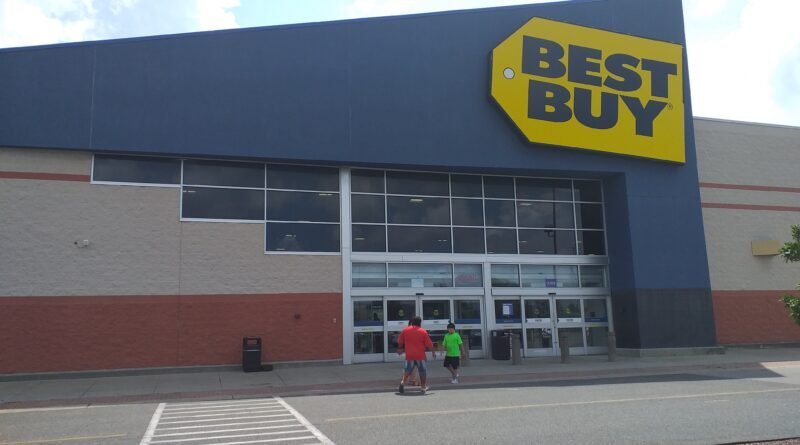 Best Buy storefront for anniversary sale coverage