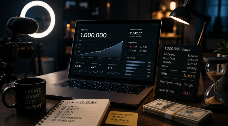 One million views creator earnings reality check