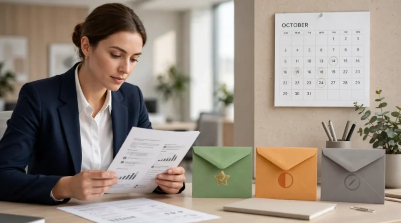 Employee reviewing annual bonus scenarios and performance-based payout uncertainty
