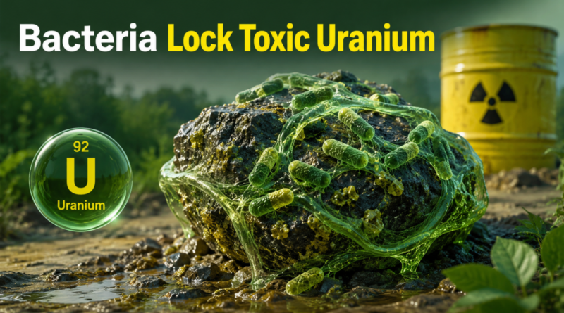 Bacteria stabilizing toxic uranium in contaminated material
