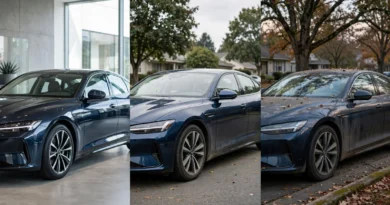 Car shown across stages of ownership to illustrate depreciation during the first five years.