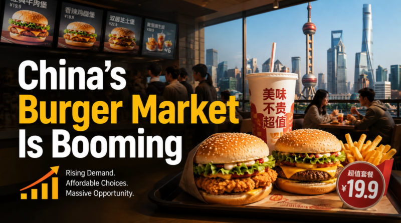 Burger meal illustrating China’s growing affordable burger market