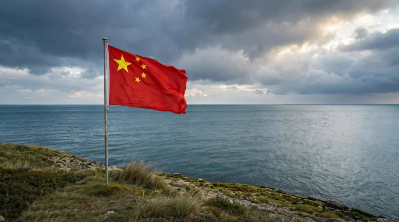 Chinese flag overlooking open sea representing South China Sea developments