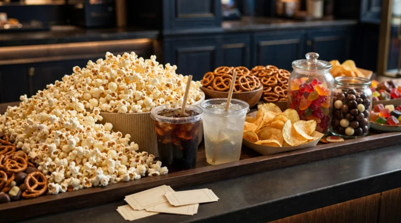 Cinema popcorn drinks and snacks illustrating concession spending