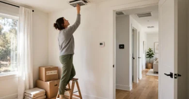 Homeowner adjusting an HVAC vent in an unused room