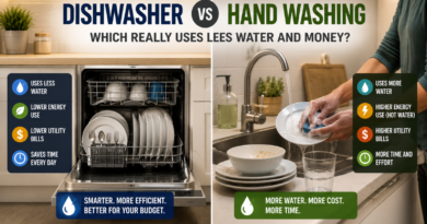 Dishwasher versus hand washing comparison for water use, energy use, cost and time