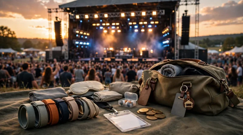 Music festival pass with travel and event spending elements