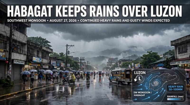 Habagat monsoon rains affecting Luzon in the Philippines