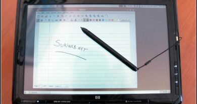 HP convertible laptop in tablet mode