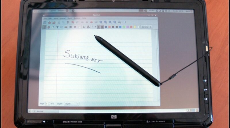 HP convertible laptop in tablet mode