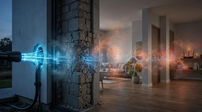 Home internet connection encountering Wi-Fi bottlenecks illustrating Mbps versus real-world performance
