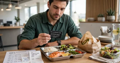 Workplace meal allowance shown with lunch, receipt, shift schedule, and employer meal benefit