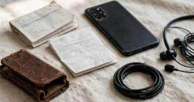 Work smartphone beside a mobile service bill and employer reimbursement paperwork