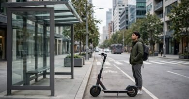 Shared e-scooter rental compared with public transit for urban trips