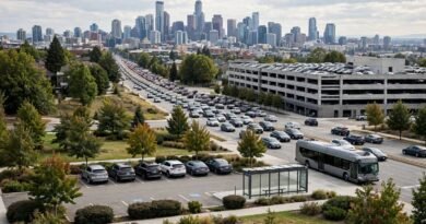 Park-and-ride commuting compared with driving downtown and paying for parking