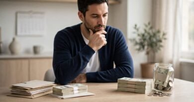 Household bills and available cash illustrating the choice between paying early and keeping liquidity