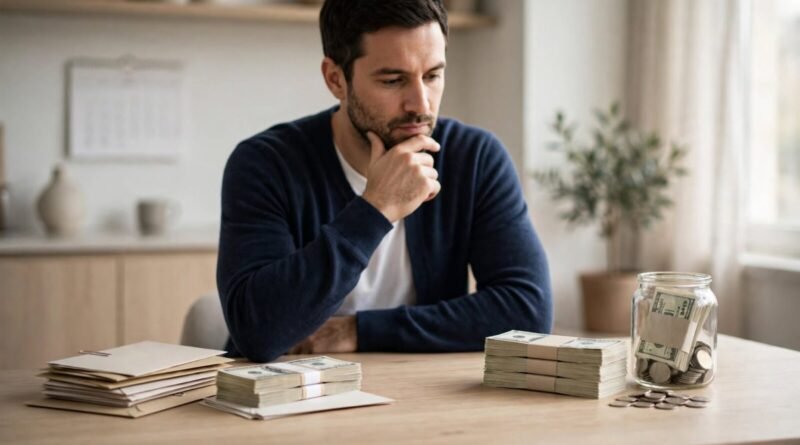 Household bills and available cash illustrating the choice between paying early and keeping liquidity