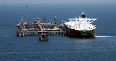 Oil tanker at an offshore loading terminal
