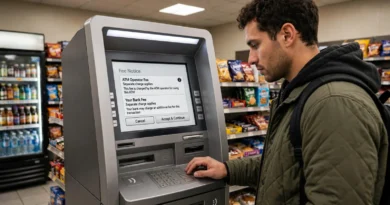 Customer using an out-of-network ATM that may charge additional withdrawal fees