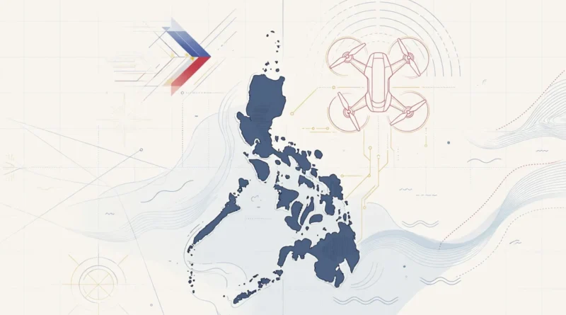 Conceptual editorial image representing Philippine defense modernization and military drone capabilities