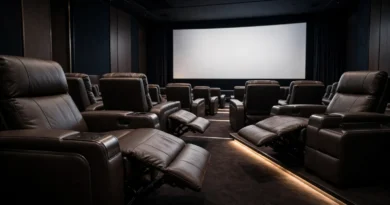 Recliner cinema seats in a modern movie theater