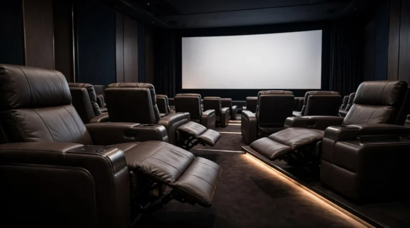 Recliner cinema seats in a modern movie theater