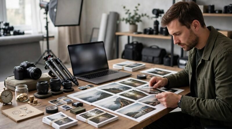 Stock photography side hustle with camera gear and a digital photo workflow