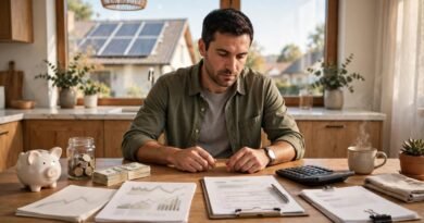 Homeowner comparing cash payment and financing options for a residential solar system
