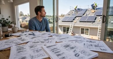 Homeowner comparing solar installer quotes and residential solar project costs