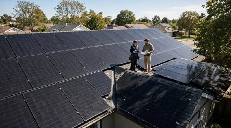 Large rooftop solar array illustrating the cost and value of oversizing a solar system