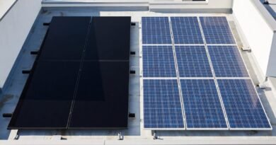 Residential solar panels compared to illustrate solar panel efficiency and roof space