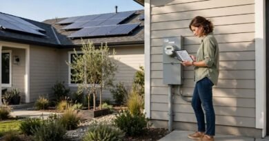 Homeowner reviewing a solar power purchase agreement for rooftop solar electricity