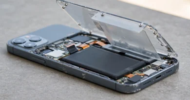 Used smartphone with internal battery highlighted for battery health