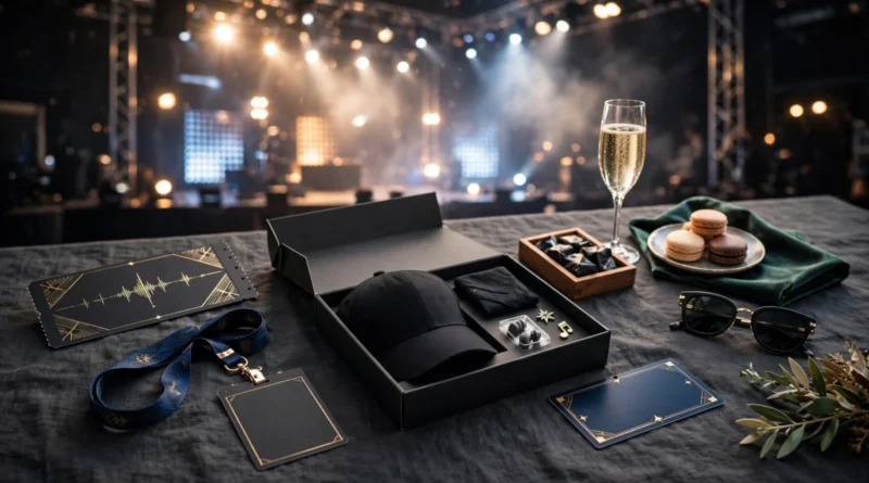VIP concert package with premium ticket merchandise and event perks
