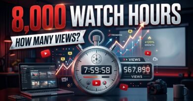 8,000 YouTube watch hours and how many long-form video views are needed