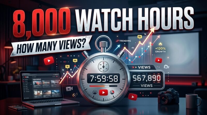 8,000 YouTube watch hours and how many long-form video views are needed