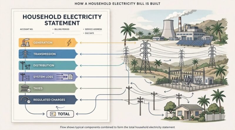 Meralco electricity bill charges explained for a Philippine household