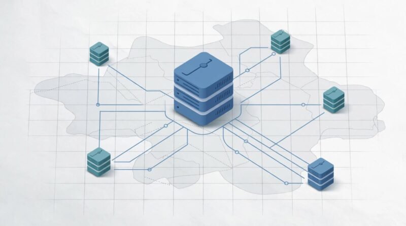 Editorial concept showing distributed AI data-center infrastructure across the UAE for resilience